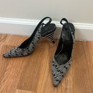 Karl Lagerfeld Shoes |Vintage Monogram Made in France Comma Heels| Size 6.5